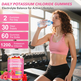 Zoom sur les Gummies de Potassium Oeaqeff avec détails des ingrédients