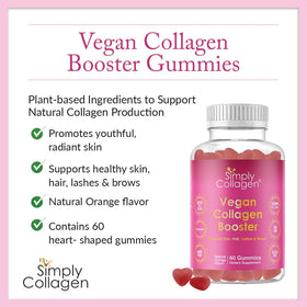 Zoom sur les gummies véganes Simply Collagen avec arrière-plan flou