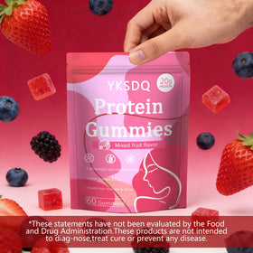 Zoom sur les gummies YKSDQ montrant leur goût agréable