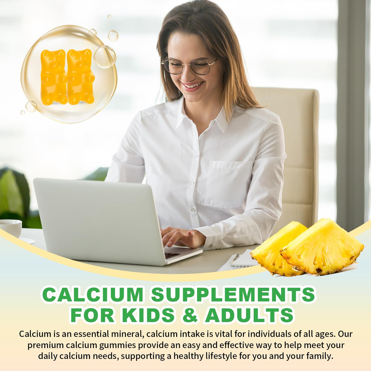 Zoom sur un bonbon gélifié YUULAI au calcium