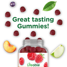 Zoom sur un gummy collagène Lifeable goût fraise
