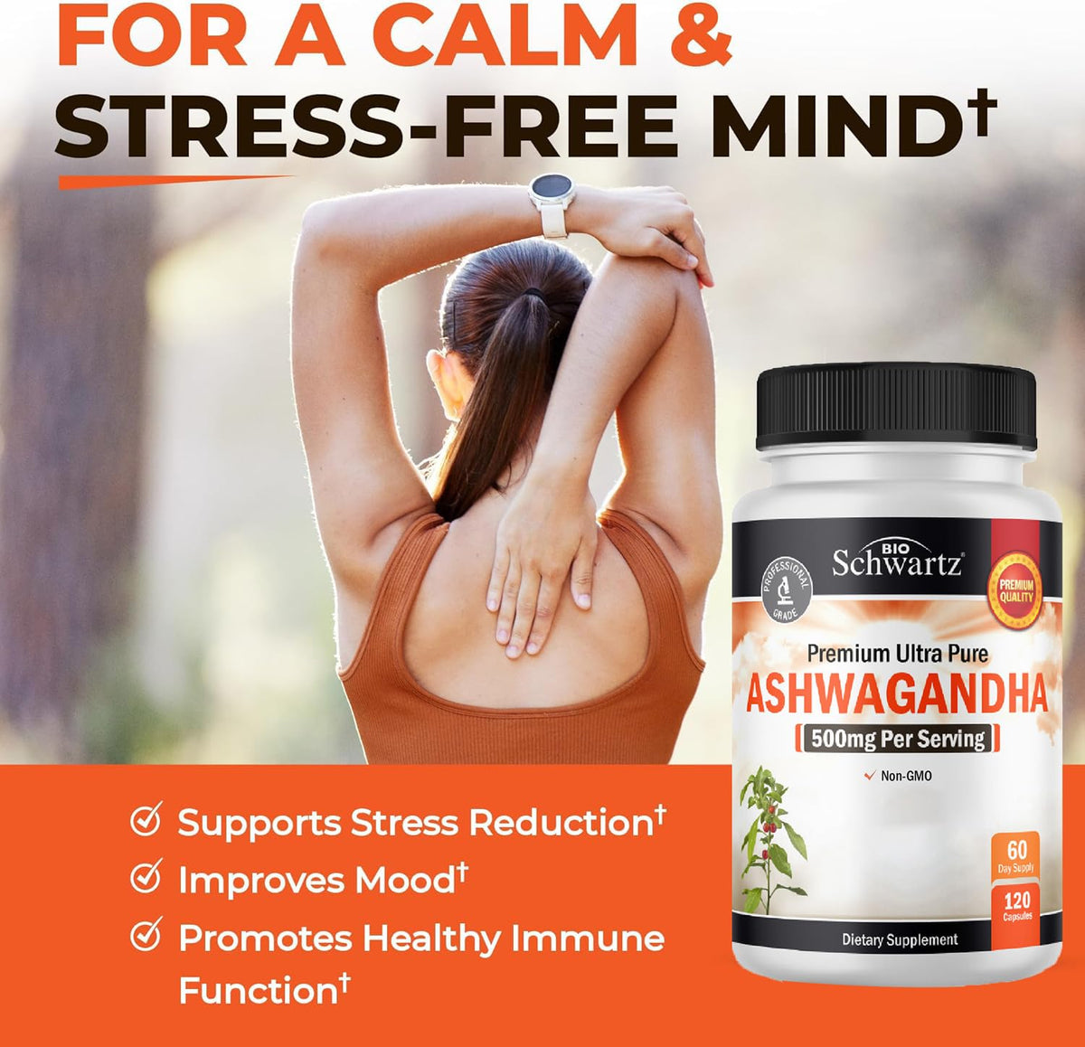 Zoom sur une capsule d'ashwagandha BioSchwartz