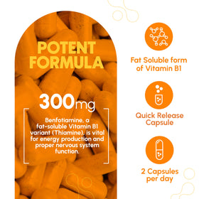 Zoom sur une capsule de Benfotiamine 300mg Zenavea