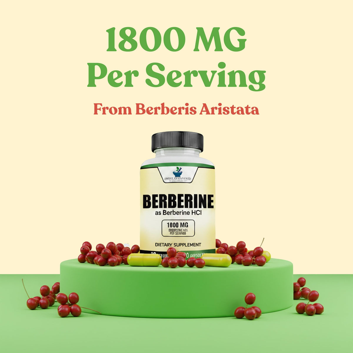 Zoom sur une capsule de berbérine 1800mg American Standard Supplements