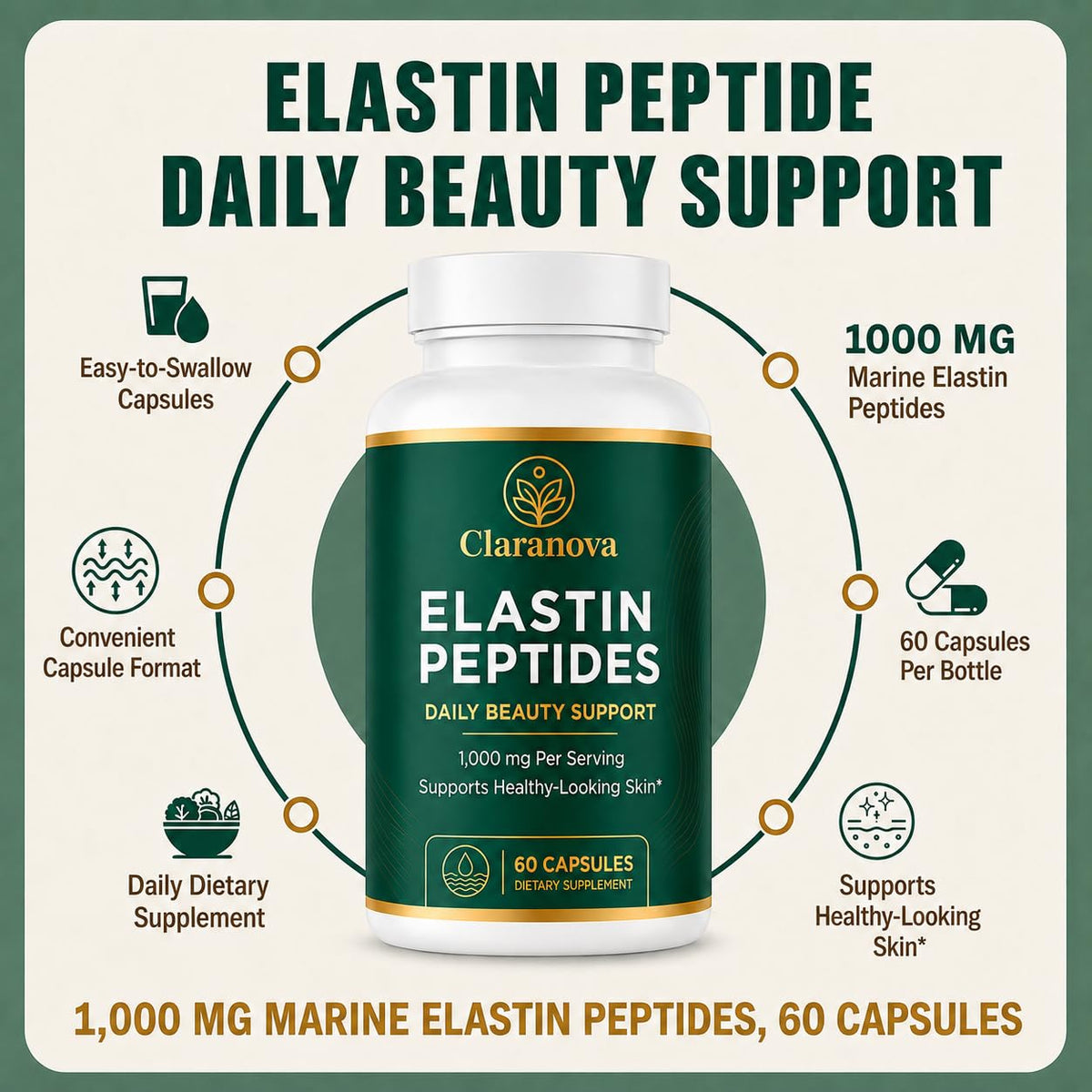 Zoom sur une capsule de Claranova Peptides d'Élastine