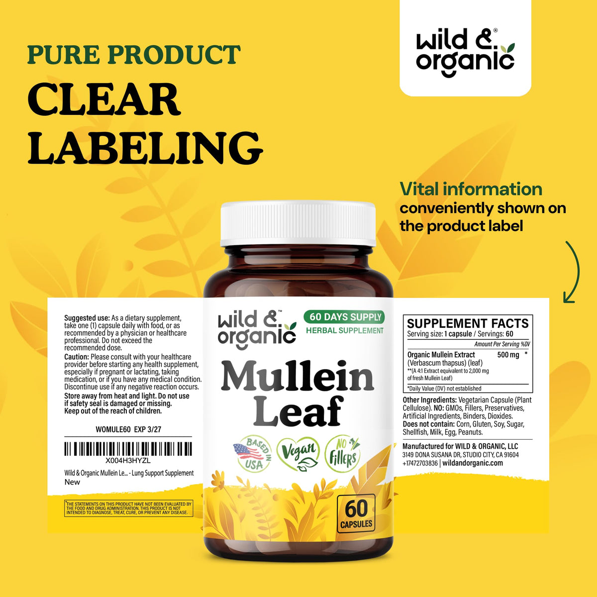 Zoom sur une capsule de mullein Wild & Organic