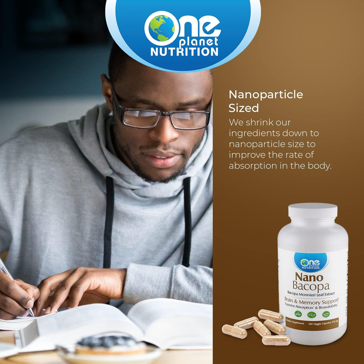 Zoom sur une capsule de Nano Bacopa 250 mg