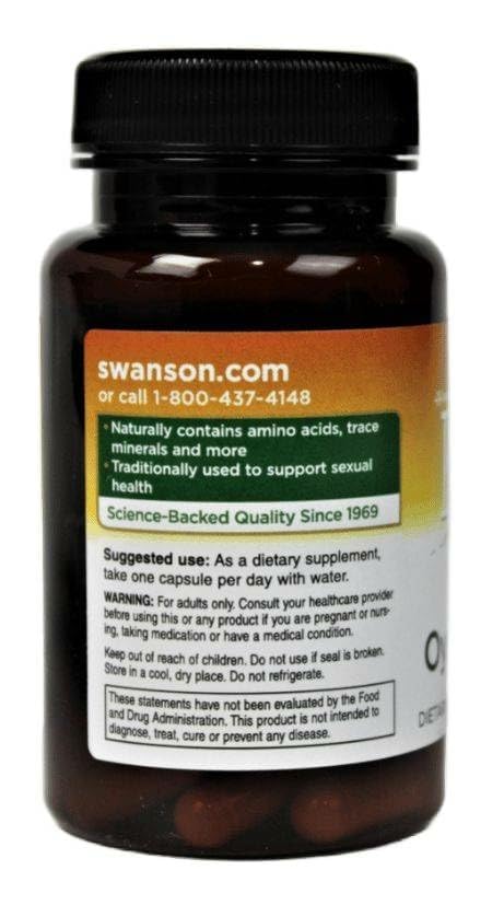 Zoom sur une capsule de Swanson Extrait d'Huitre Japonaise 500 mg