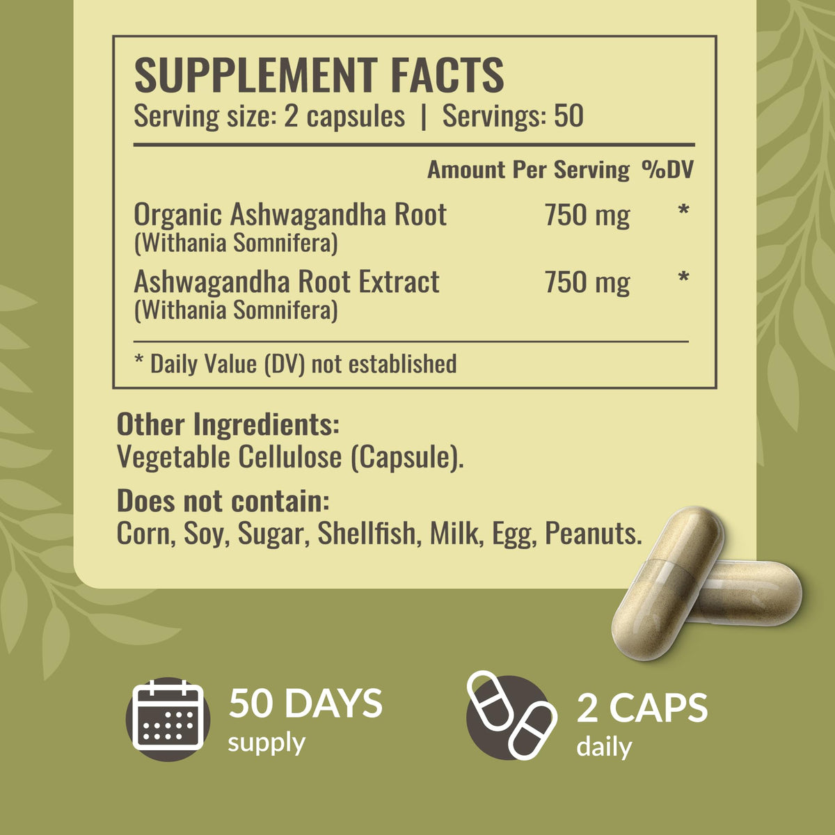 Zoom sur une capsule HERBAMAMA Ashwagandha