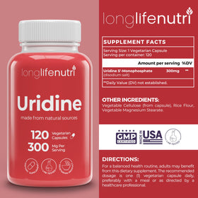 Zoom sur une capsule LongLifeNutri Uridine Monophosphate 300 mg