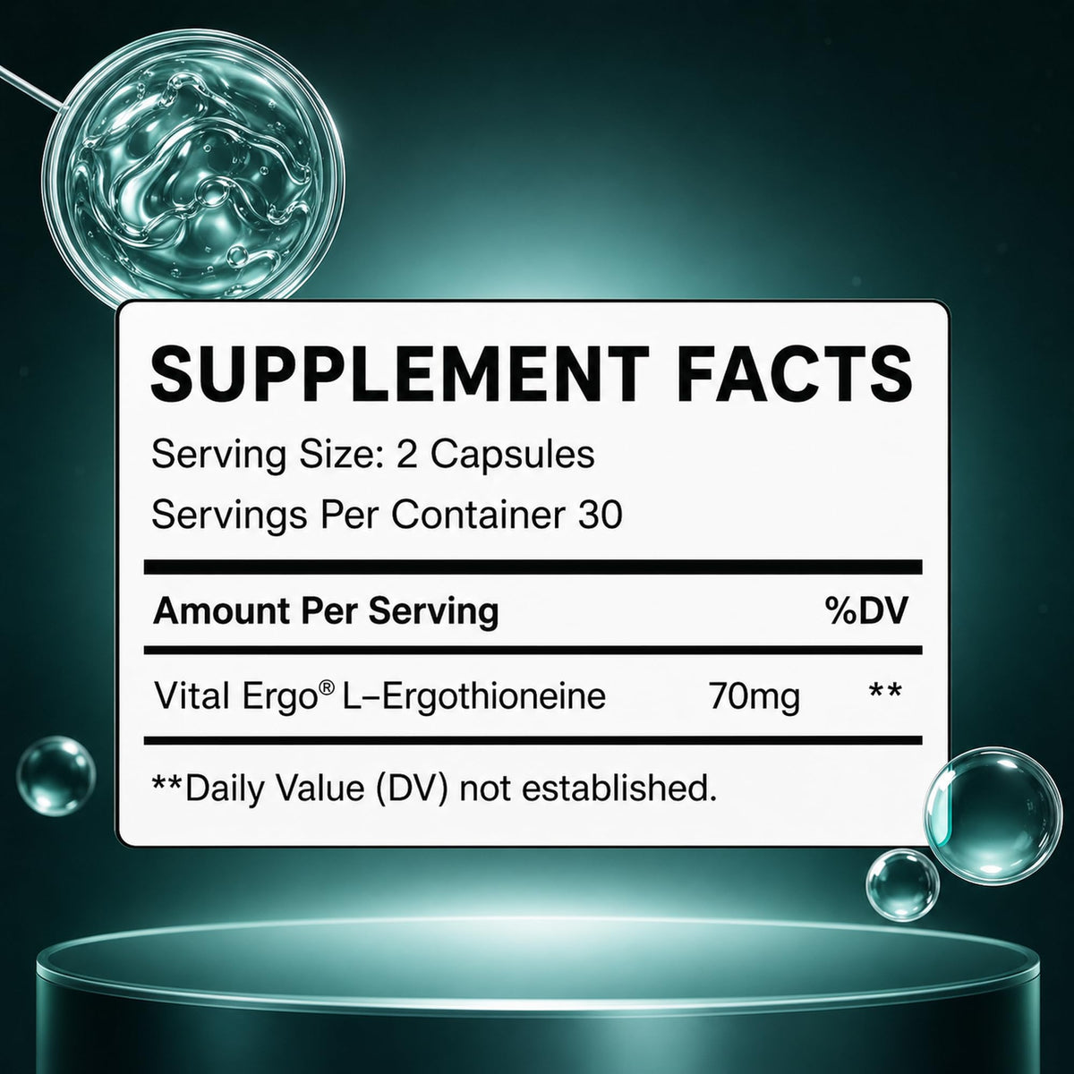 Zoom sur une capsule MixPower L-Ergothioneine 70mg