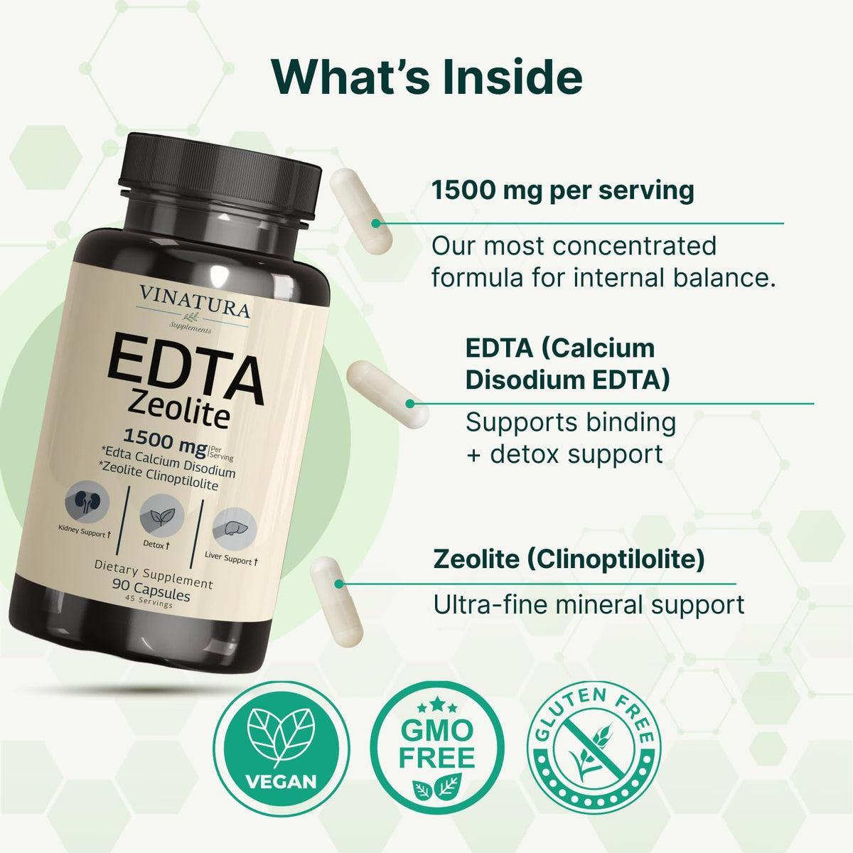 Zoom sur une capsule VINATURA EDTA 1500mg