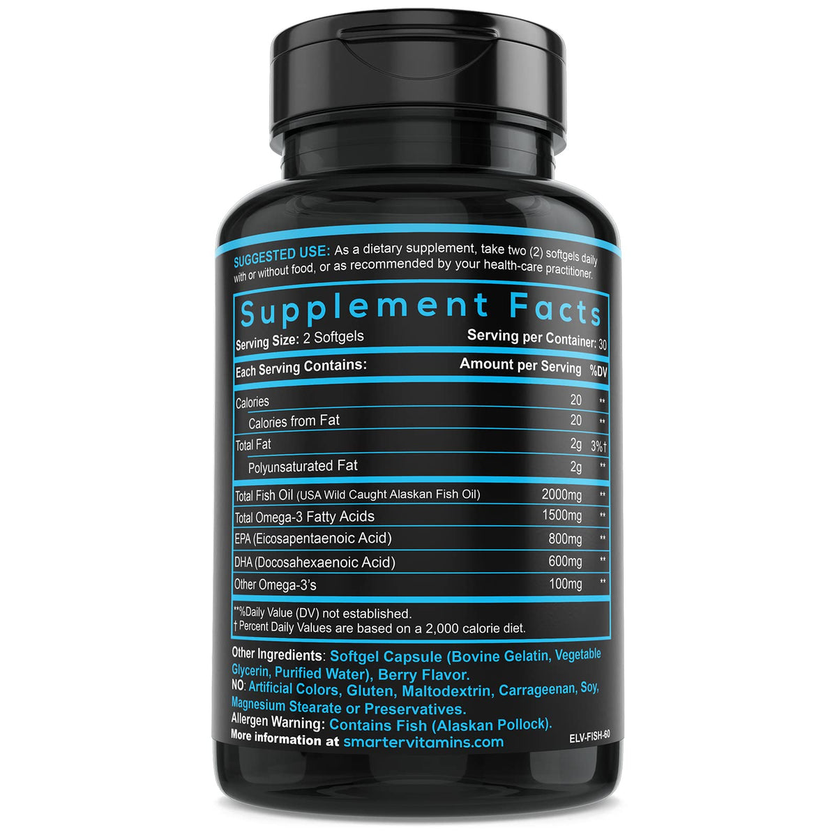 Zoom sur une gélule d'huile de poisson Omega-3 SmarterVitamins