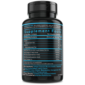 Zoom sur une gélule d'huile de poisson Omega-3 SmarterVitamins
