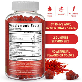 Zoom sur une gummy de safran à la pomme Flamingo Supplements