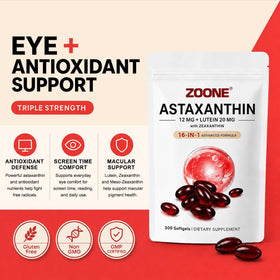 Zoone Astaxanthine 12mg avec extrait de raisin