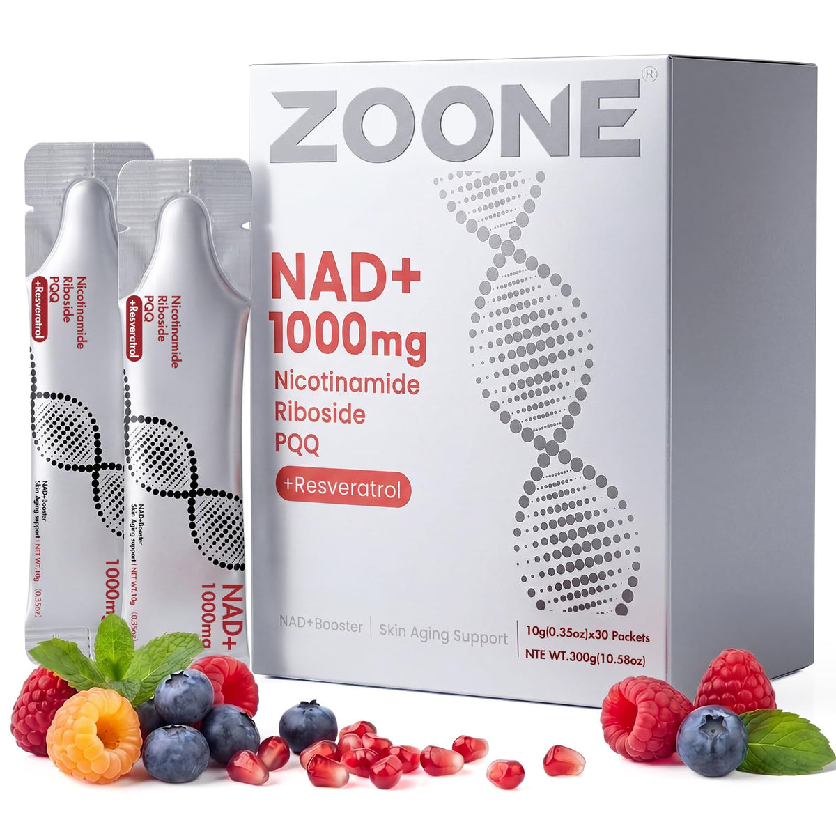 Zoone NAD Plus 1000mg liquide sachets emballage avant
