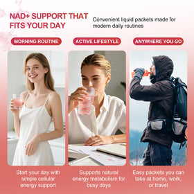 Zoone NAD Plus 1000mg liquide sachets en main