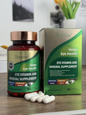 zooone Compléments Alimentaires Luteine et Zeaxanthine 90 capsules sur une table en bois