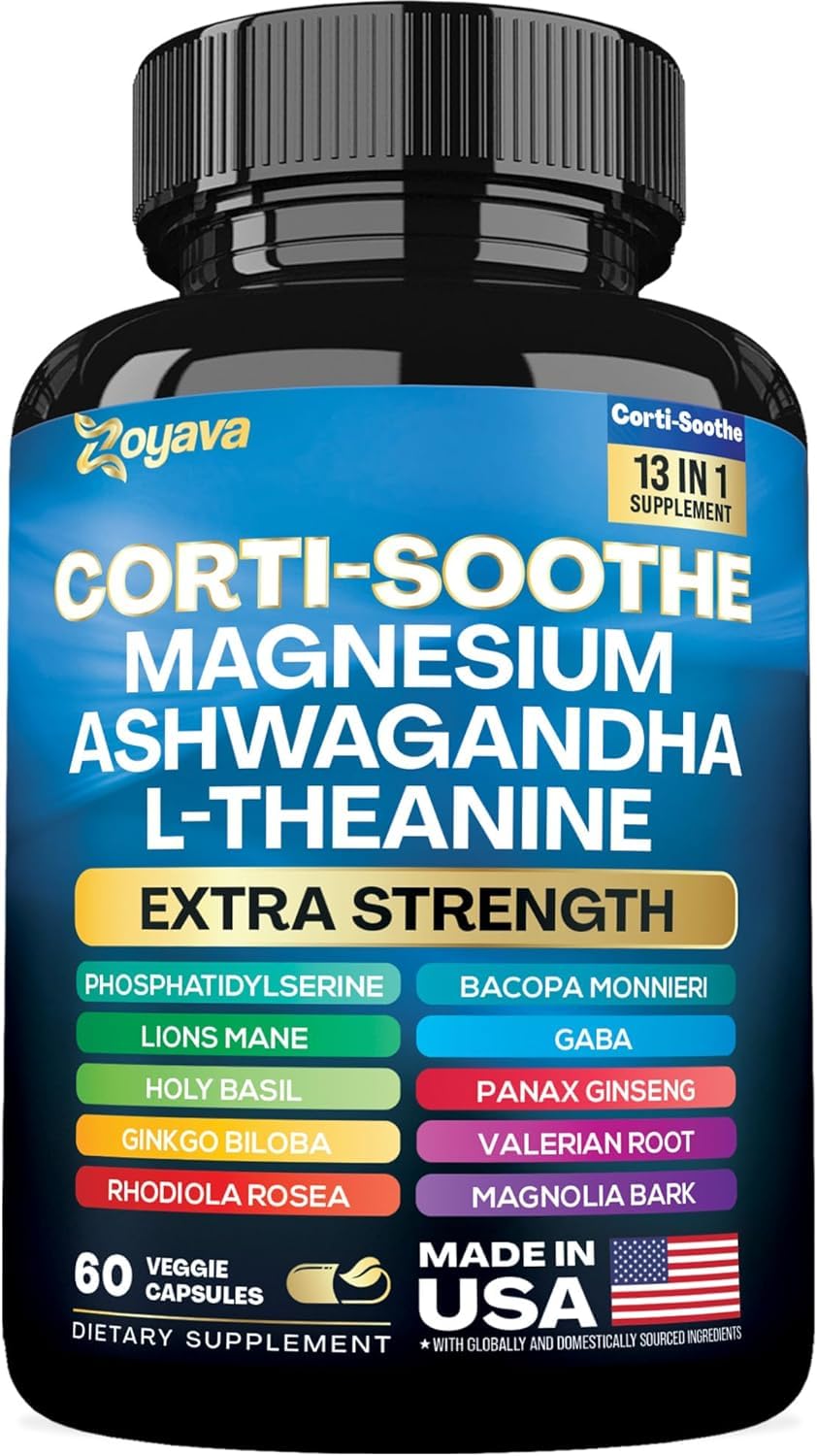Zoyava Corti-Soothe Complément Alimentaire 60 Caps à côté d'un verre d'eau