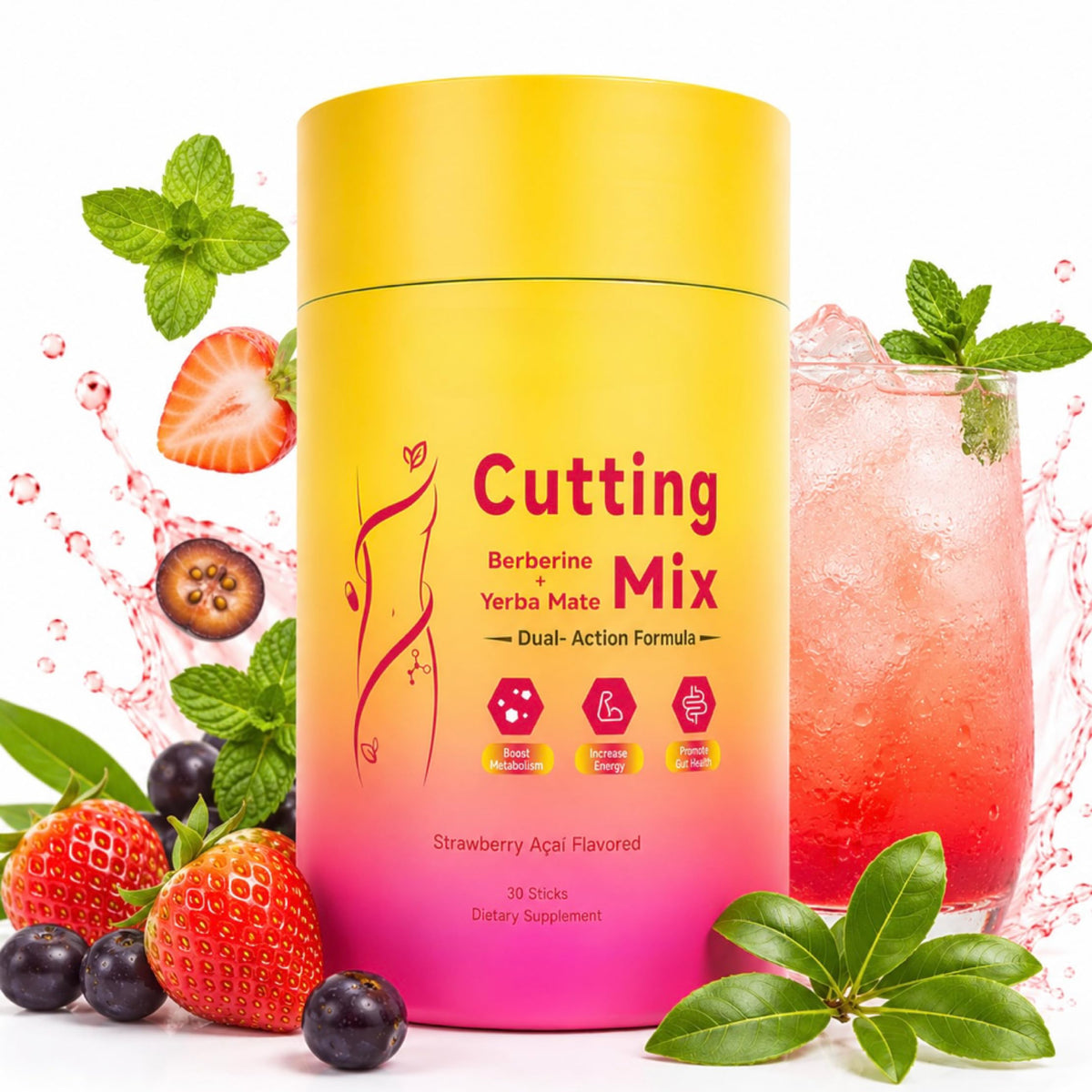 ZREVSB Mélange à Boire Açaï Fraise sachets individuels