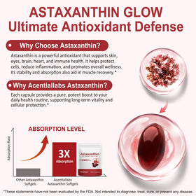 ZROGJBMK gélules d'astaxanthine 12 mg ouvertes montrant leur contenu