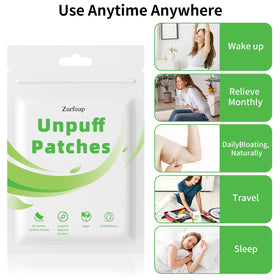Zurfoup Unpuff Patches avec ingrédients naturels en arrière-plan