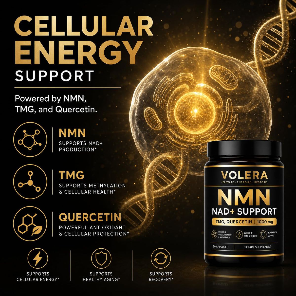 Zurith Volera NMN Complex - capsules sur une surface blanche