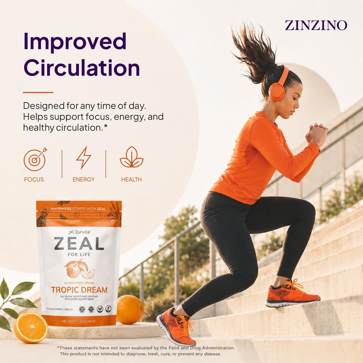 Zurvita Zeal for Life Tropic Dream 420 g étiquette