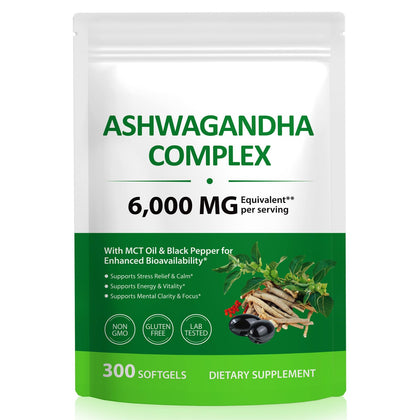 ZUZOKKAHA Extrait d'Ashwagandha gélules molles 300 unités vue de face