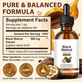 ZUZOKKAHA Gouttes Liquides de Noix Noire 500mg étiquette