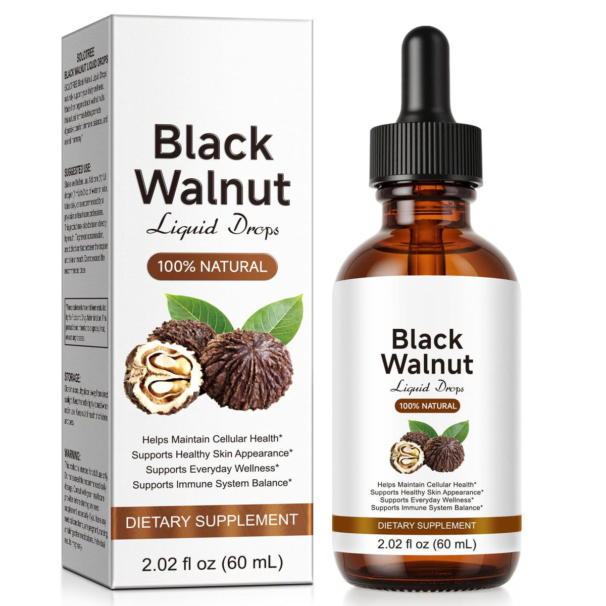 ZUZOKKAHA Gouttes Liquides de Noix Noire 500mg flacon avant