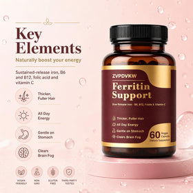 ZVPDVKW Complément Alimentaire Fer Femme 60 Capsules ouvertes