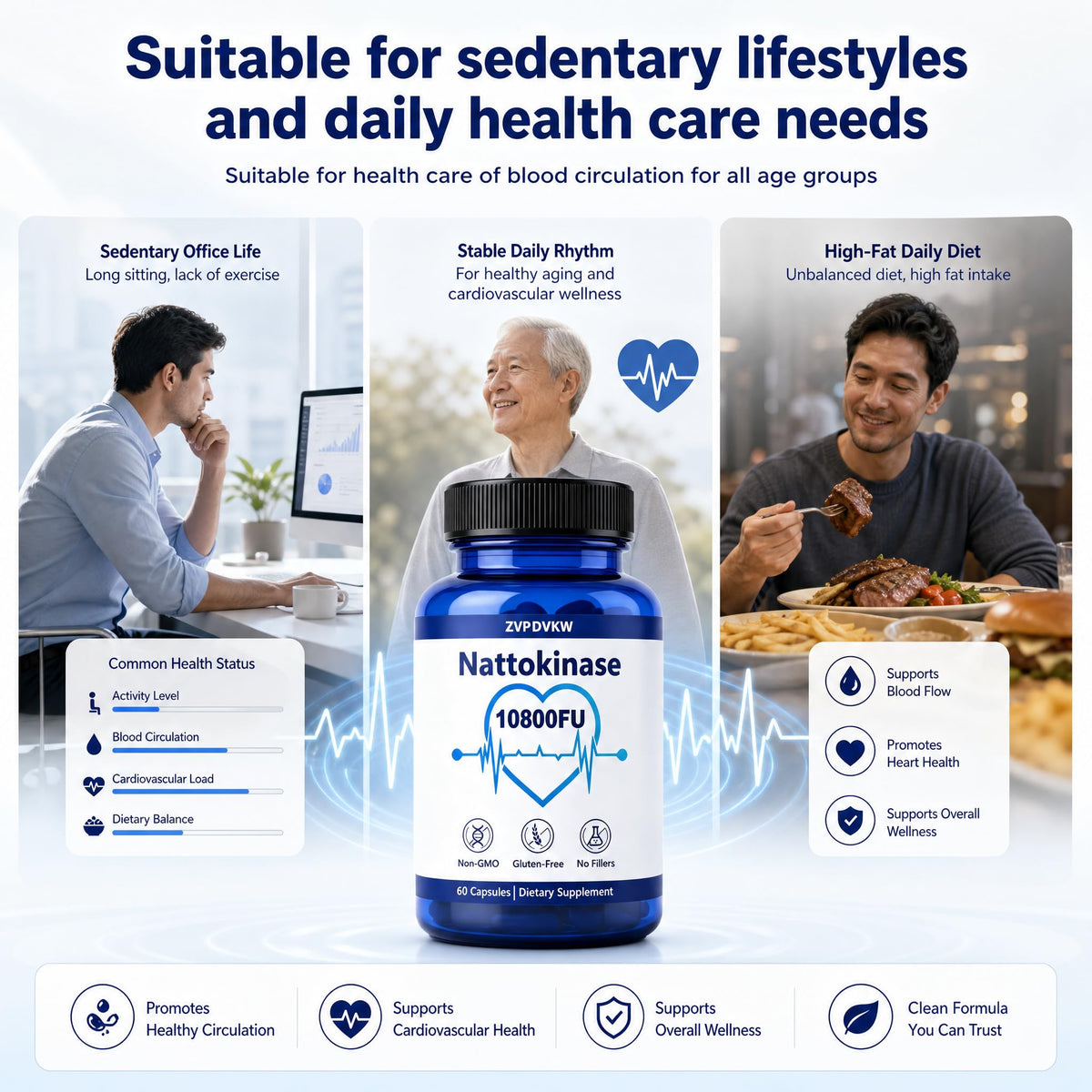 ZVPDVKW Nattokinase 10800 FU bouteille ouverte avec capsules