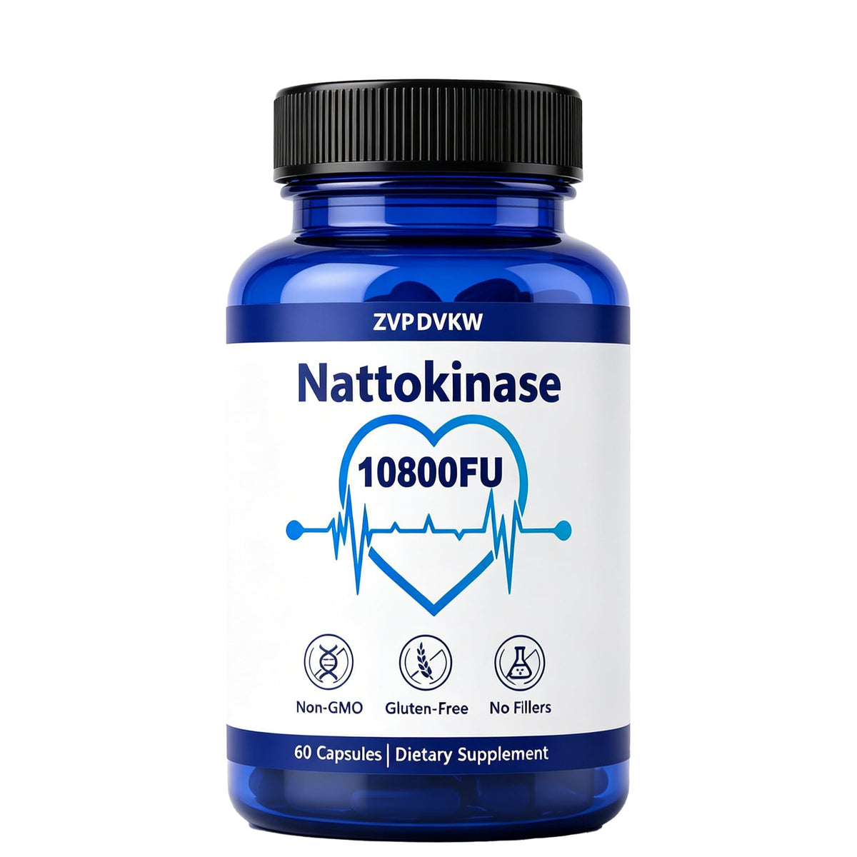 ZVPDVKW Nattokinase 10800 FU complément alimentaire 60 capsules vue de face