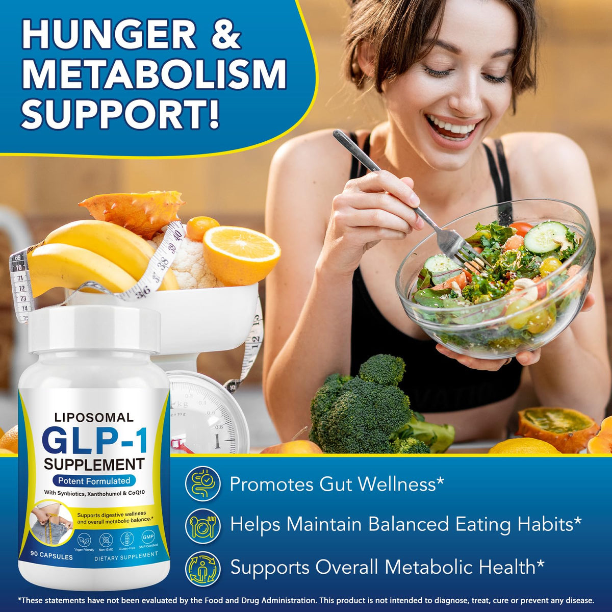 ZXXBEST Complément Alimentaire GLP-1 90 Capsules avec étiquette