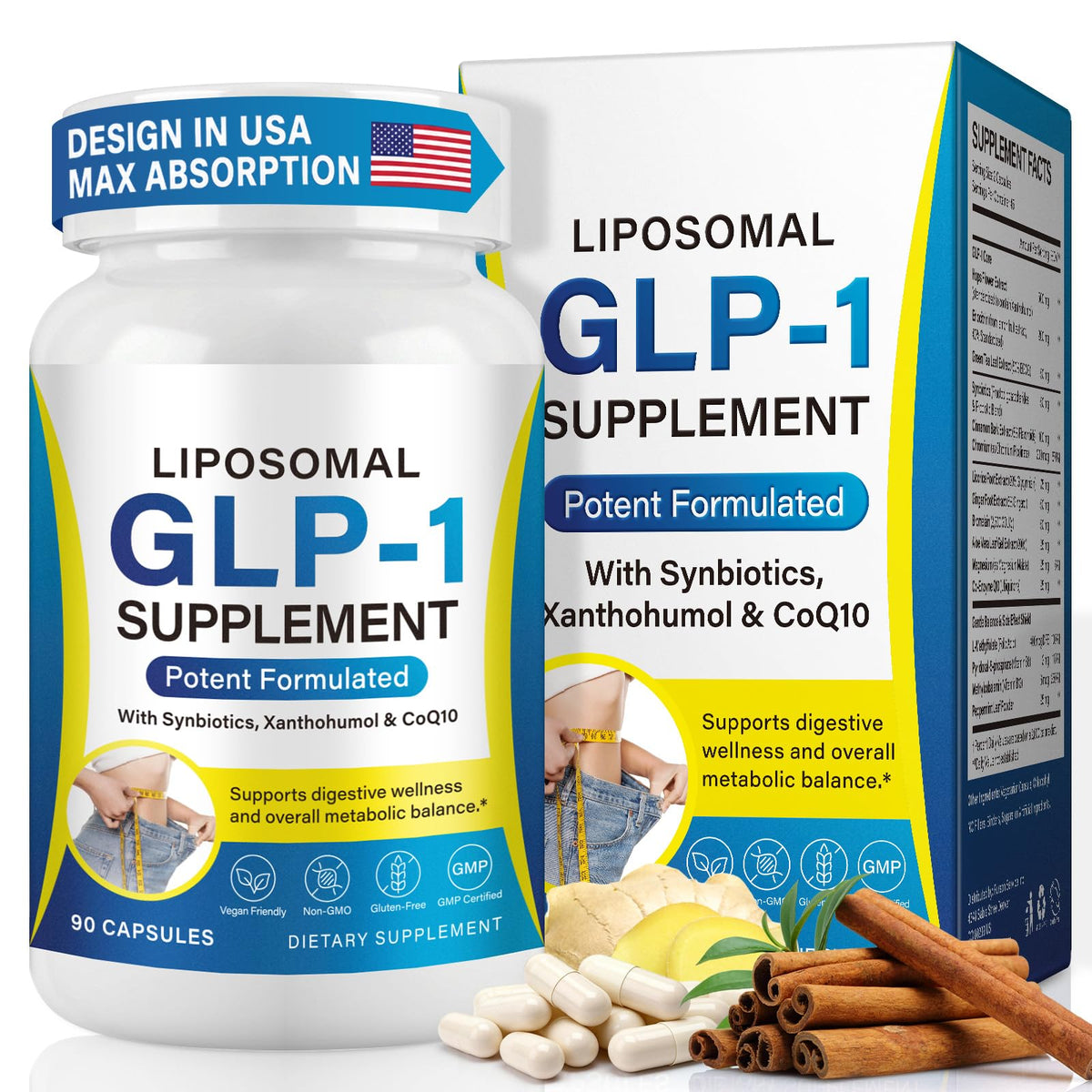 ZXXBEST Complément Alimentaire GLP-1 90 Capsules vue de face
