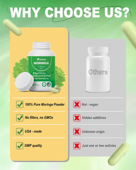 ZyliaVitaX Capsules de Moringa 800mg avec vue rapprochée des capsules