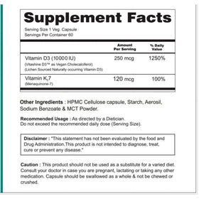 Zynano D3 K2 capsules de près avec dose quotidienne
