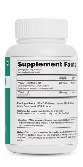 Zynano D3 K2 capsules végétales sur une table