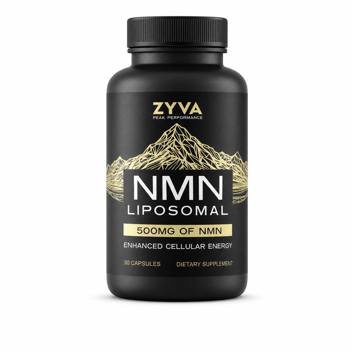 ZYVA Liposomal NMN 500mg capsules front view