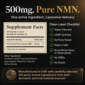 ZYVA Liposomal NMN 500mg capsules in hand