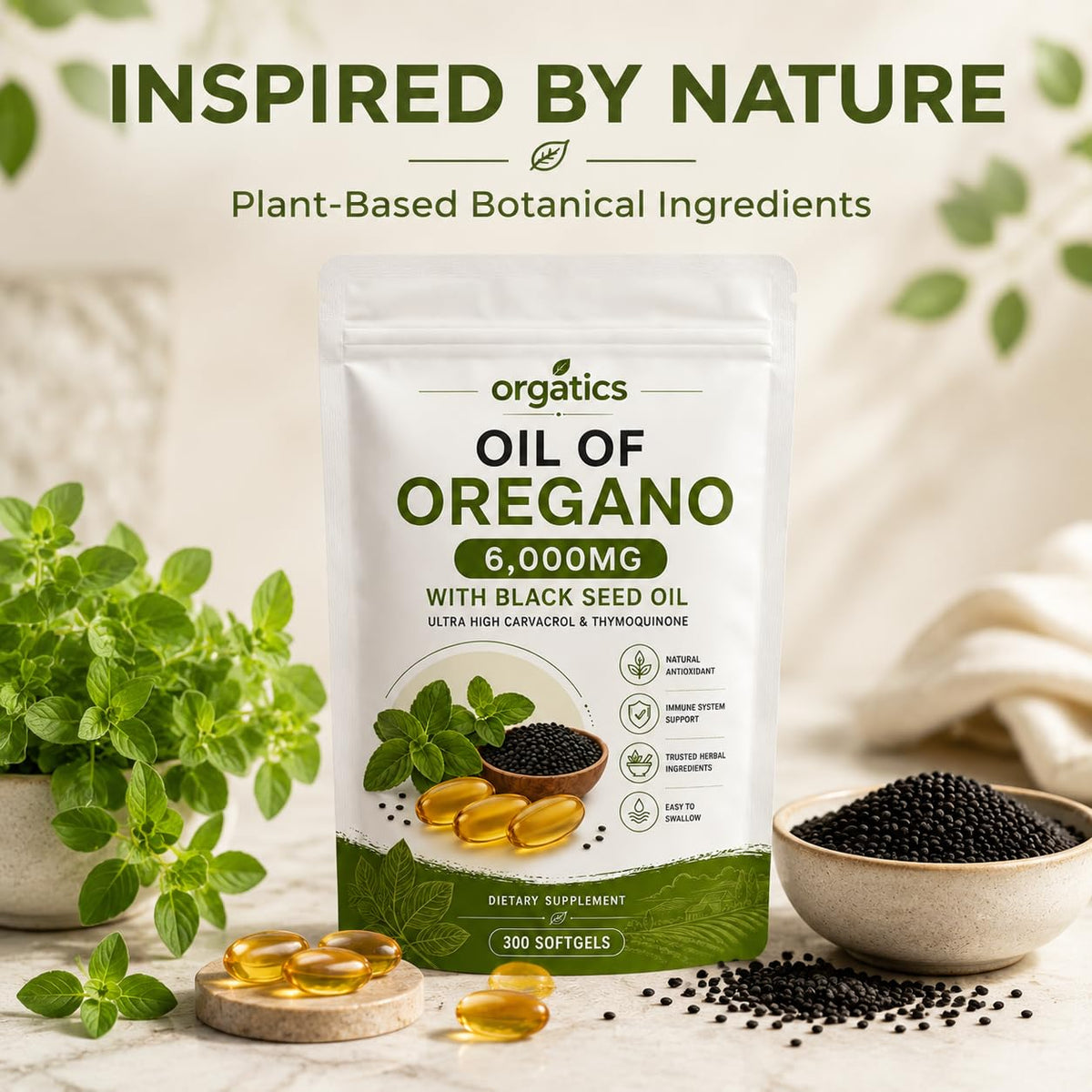 Zyvoxen gélules d'huile d'origan et de nigelle avec étiquette