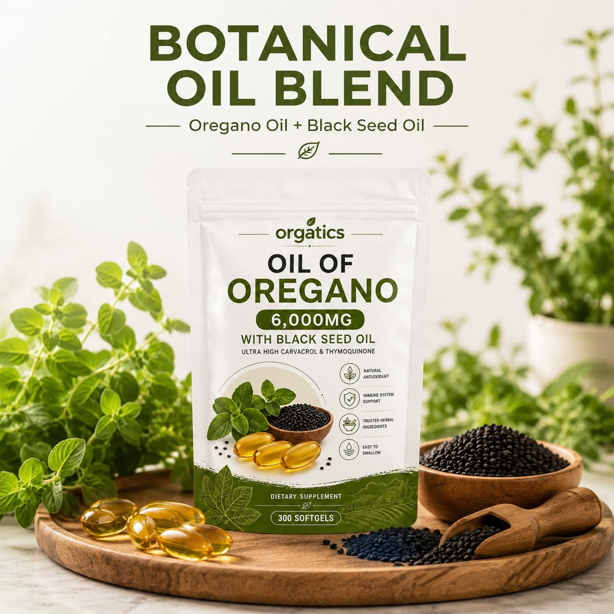 Zyvoxen gélules d'huile d'origan et de nigelle sachet ouvert