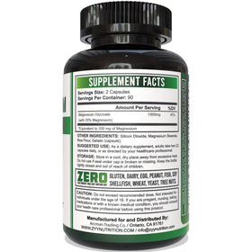 zyy Glycinate de Magnésium Pur 1000mg - étiquette du flacon