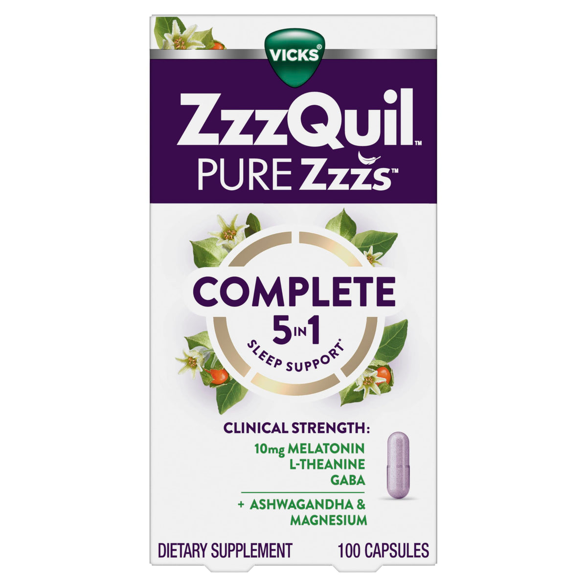 ZzzQuil Compléments Alimentaires Sommeil 10mg Mélatonine boîte avant
