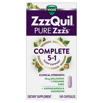 ZzzQuil Compléments Alimentaires Sommeil 10mg Mélatonine boîte avant