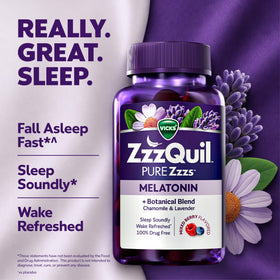 ZzzQuil Gélules de Mélatonine 2mg dans une main