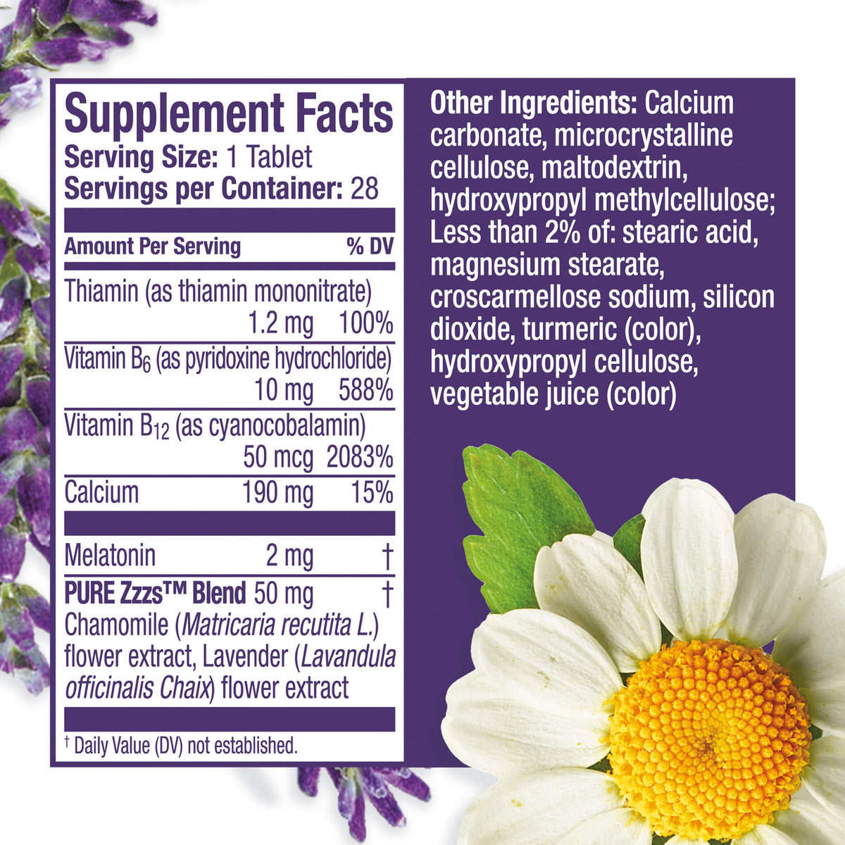 ZzzQuil Pure Zzzs All Night comprimés de mélatonine 2 mg, mode d'emploi